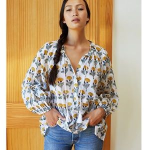 Emerson Fry India Collection Bardot Top in Marigold - Size XS